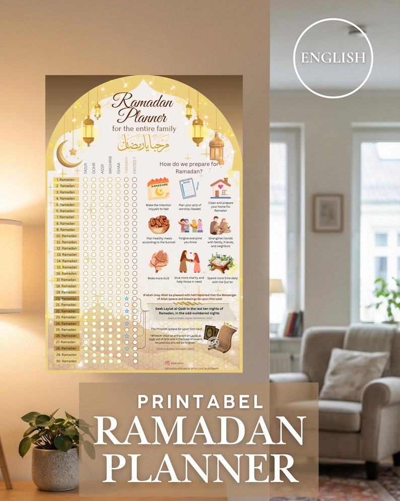 Ramadan Planner Printable 2026 Digital Download Ramadan Calendar ...