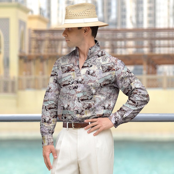 one piece collar dress shirt Button Down in White Oxford 16 Men's High Open One Piece