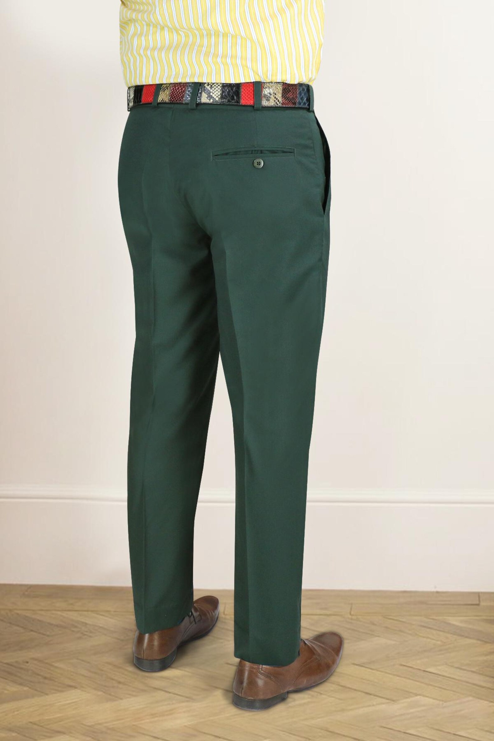comfort fit cotton pants - forest green