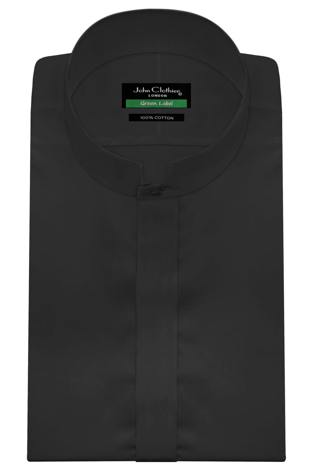 Men's Classic Black Evening Dress Shirt High Stand Imperial Clerical Roman  Mandarin Collar Hidden Placket Grandfather Cotton Shirt - Etsy UK