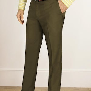 Everyday Formal Men&#39;s Non-Iron Trouser Dark Mustard Smart Casual Wedding Suit Dress Pant Work Events Weekend Outfits Evening Parties Slacks