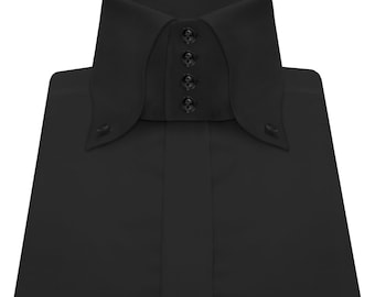 High Button Down Collar Polo Dress Shirt Men's Black Birthday Party Shirt Long Sleeves Pure Cotton Pointed Oxford Collar Hidden Button Shirt - Etsy High Button Down Collar Polo Dress Shirt Men's Black Birthday Party Shirt Long Sleeves Pure Cotton Pointed Oxford Collar Hidden Button Shirt - Etsy