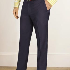 Mens Non-Iron Trouser Everyday Formal Purple Minimalist Statement Work Wear Formal Events Weekend Evening Party Wear Smart Casual Dress Pant
