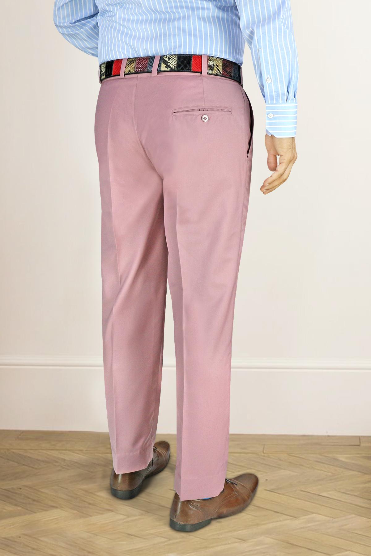 Men's Formal Pants for Weddings Office or Smart Casual Event Soft Pastel Pale Pink Dress Trouser Tailored Fit Breathable Dress Pants