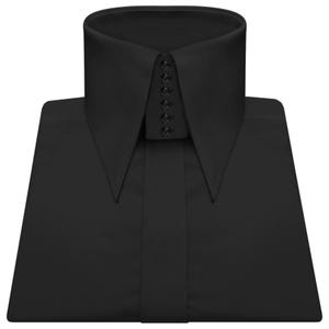 all black dress shirt Black Buckle Detailed Long Sleeve Shirt 3XL / Black / COTTON