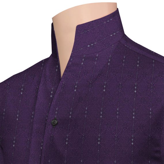 strapless open back dress Purple Striped Dress Shirt | Modern Fit