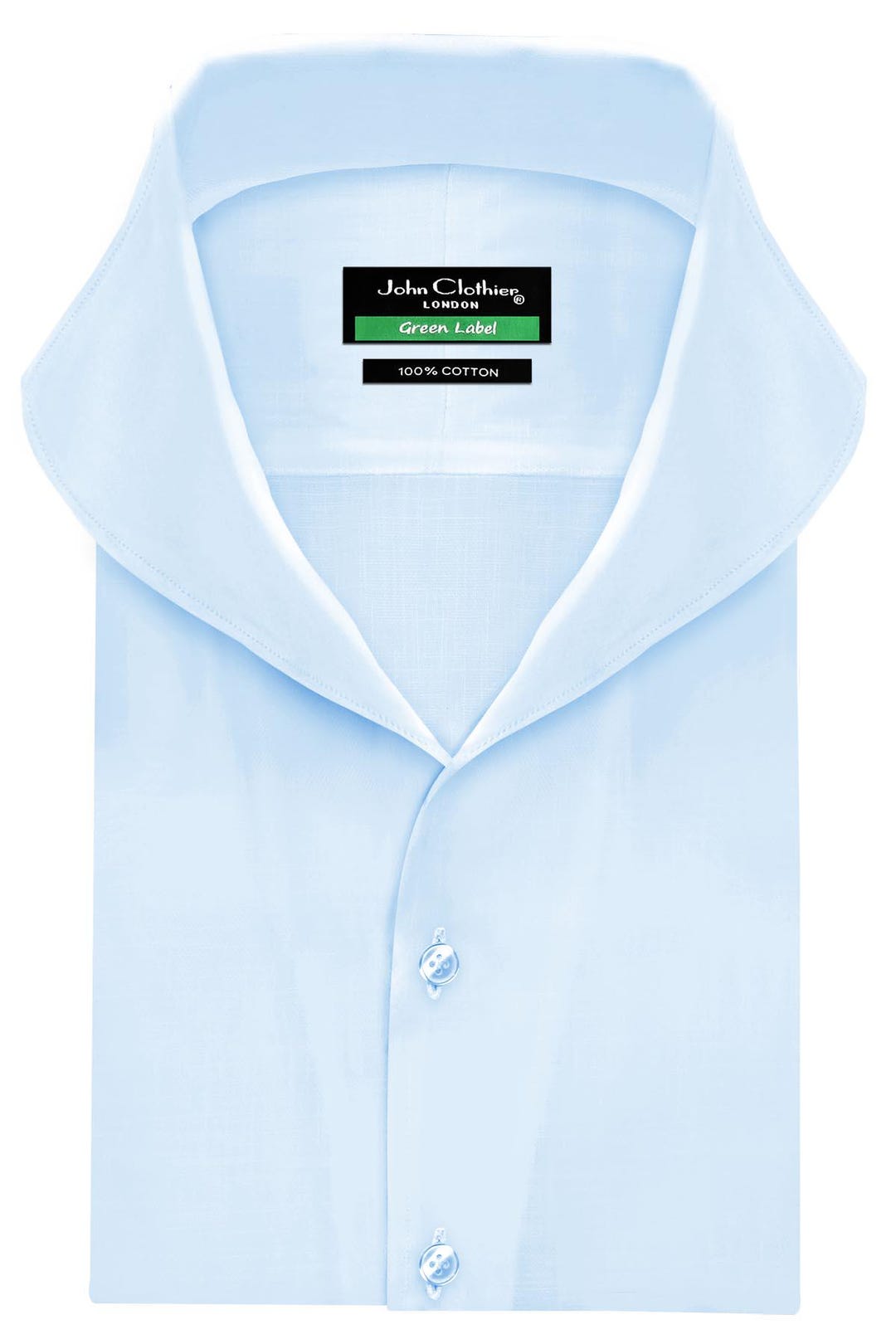 Luxury Cotton Shirt for Men Sky Blue High Open Extreme Cutaway Collar ...