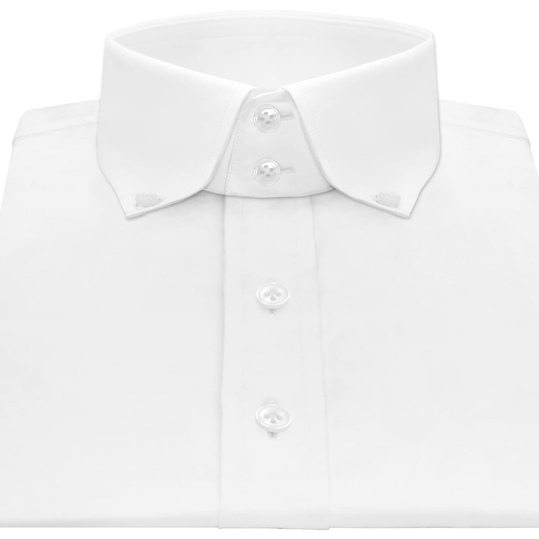 Men's Vintage High Collar Dress Shirt White Button Down Polo Pointy 2 Button Collar Long Sleeves Tall Neck Preppy Style Grooms Outfit Men's Vintage High Collar Dress Shirt White Button Down Polo Pointy 2 Button Collar Long Sleeves Tall Neck Preppy Style Grooms Outfit