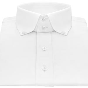 Camicia da uomo vintage con collo alto, polo bianca con bottoni, colletto a punta con 2 bottoni, maniche lunghe, collo alto, stile preppy, abito da sposo