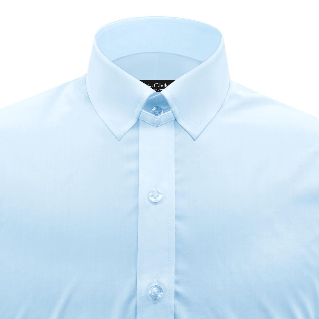 Men's Sky Blue Cotton Tab Collar Shirt, Tailored Fit Size 15 - Etsy