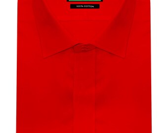 Egara Skinny Fit Spread Collar Tile Dress Shirt 15.5x34/35 | Burgundy Check  - Etsy