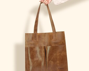 Womens Leather Large Tote Bag Handmade Fashion Travel Gym Shipping Shoulder bag