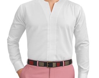 Men's White No Collar Dress Shirt T Shirt Style Open V Neck Collarless 100% Cotton Modern Look Smart Casual Business Dress Workout Shirt Men's White No Collar Dress Shirt T Shirt Style Open V Neck Collarless 100% Cotton Modern Look Smart Casual Business Dress Workout Shirt