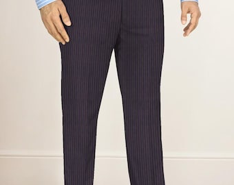 Men's Checkered Dress Pants: Orange & Navy Slim Fit - Etsy