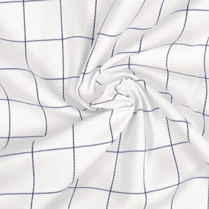 100 % Baumwolle, Kleiderstoff in großen Mengen | Weiß kariert, blau kariert | Karierter Meterstoff zum Nähen, Quilten, Patchworken und für DIY-Projekte