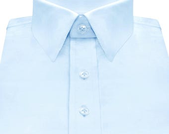 Men's Sky Blue Jacquard Shirt, Kent Collar, Custom Made - Etsy
