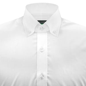 Grooms Outfit White Dress Shirt Men&#39;s Button Down Polo Tie British Collar Long Sleeves Breathable Cotton Formal Wedding Reception Shirt