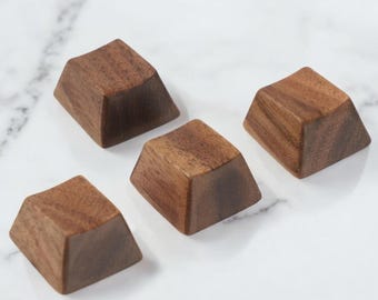 Handmade Walnut Wooden Keycaps – Cherry MX, Artisan Keycap Set