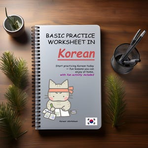Basic Korean Worksheets Printable – Learn Hangul, Writing Practice, and Korean Alphabet Study Guide for Beginners Digital Download