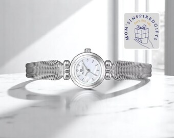 Elegant Quartz Watch | Women&#39;s Fashion Timepiece | Slim Circle Bracelet Design | Stylish Waterproof Wristwatch | Light Daily Accessory