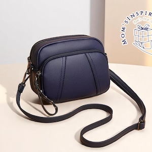 bandoulière simple | Sacoche en similicuir | Fermeture à glissière avec rivet | Petit sac à main carré | Accessoire d'épaule souple | Porte-monnaie décontracté