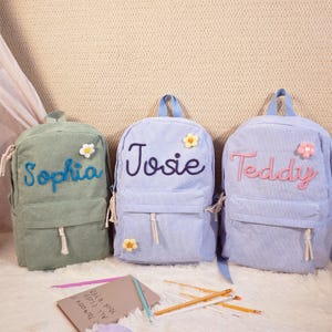 Sac à dos personnalisé pour tout-petit, Sacs à dos personnalisés en velours côtelé pour tout-petit, Sac à dos avec nom personnalisé pour enfants, Sac à dos d'école, Cadeau de rentrée