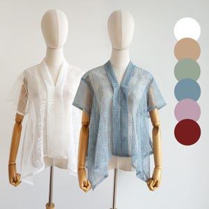 Tiara Lace Top Short Sleeves Modern Kebaya Women Blouse