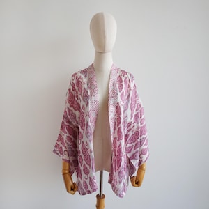 Kimono Style Batik Outer Handmade Viscose Batik Cardigan Stamped Pattern