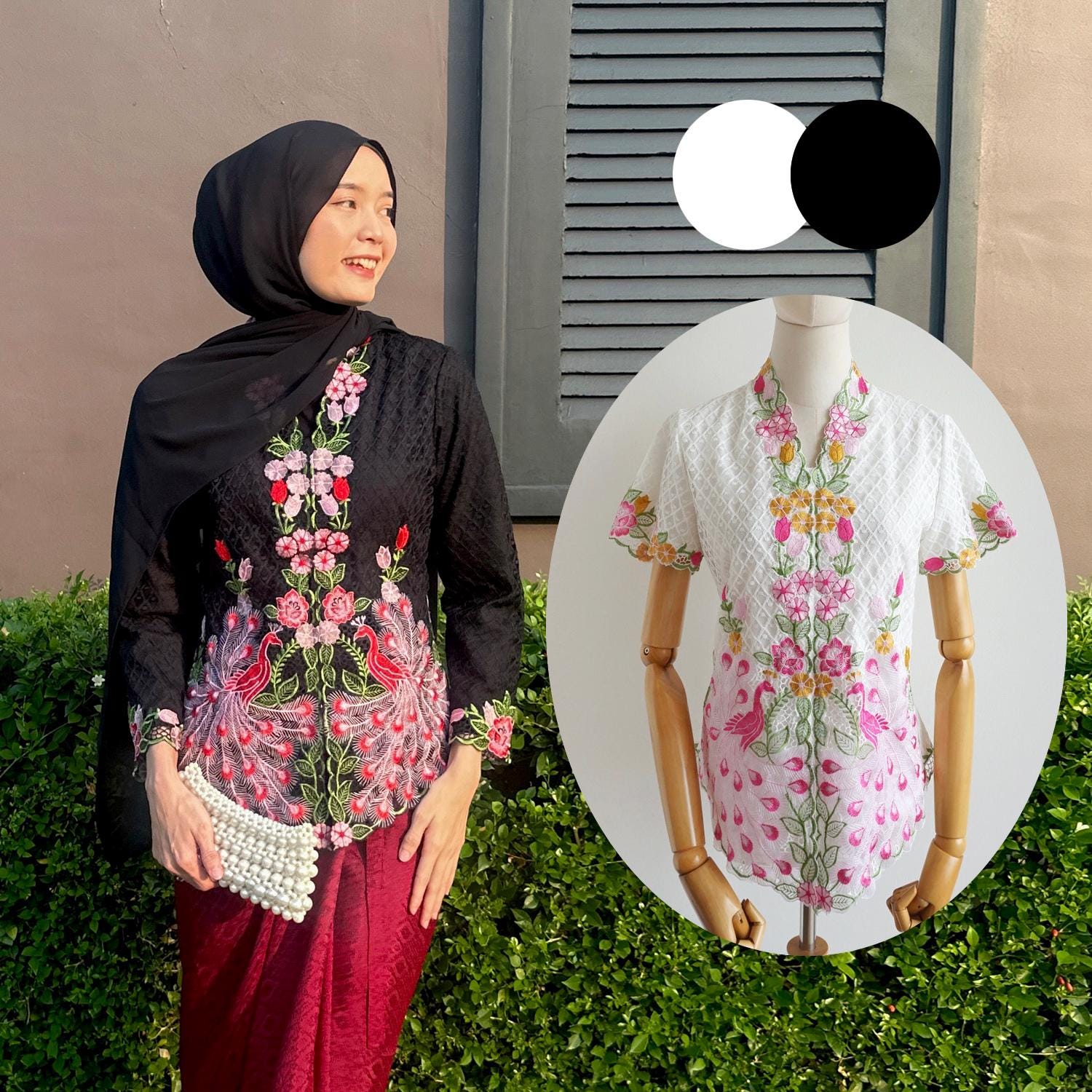 Mitha Lace Mitha Peacock Kebaya Nyonya Embroidery Lace Modern Ethnic Women ...