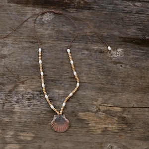Seashell necklace, unique jewelry, natural jewelry, boho, mermaid jewelry, shell jewelry, handmade jewelry, macrame jewelry