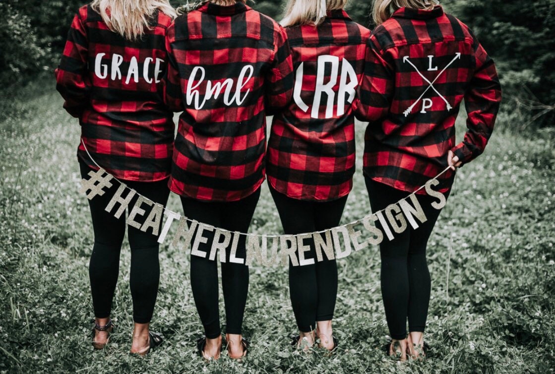 Bridal Party Red Flannel Shirt Bride Wedding Bridal Party