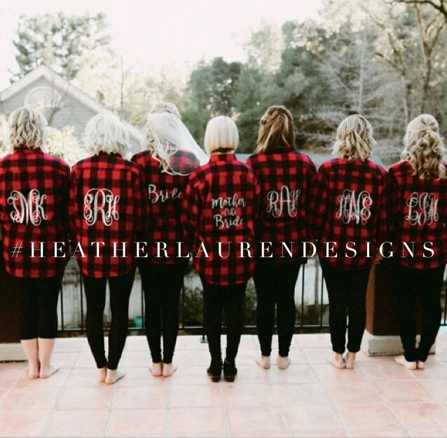 Bridal Party Red Flannel Shirt Bride Wedding Bridal Party