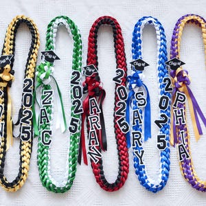 Personalized Graduation Lei 2025 With Name,Gifts For Graduates,Custom Graduate Stole With Your Design,Ribbon Lei,Senior Night Gift Lei