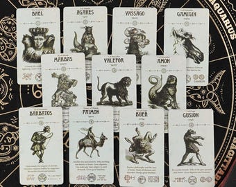 Baraja de Tarot de Goetia, Cartas del Tarot, Tarot de los Demonios de Goetia, Ars Goetia, Lectura de Tarot, Cartas de Goetia, Demonología, Cartas de Demonios