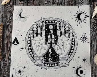 Divination Cloth, Altar Cloth, Tarot Reading Cloth,  Altar Mat, Altar Accessory, Wiccan Cloth, Ritual Tools, Pagan Decor, Occult Decor,