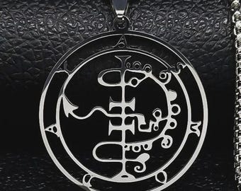 Asmodeus Sigil Necklace, Asmodeus Demon Pendant, Asmodeus Goetia Demon, Ars Goetia Jewelry, Goetia Necklace, Demon Sigil Pendant