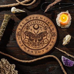 Luna Moth Pendulum Board, Acherontia Atropos, Yes No Maybe Board, Divination Board, Dowsing Board, Witch Pendulum, Altar Board