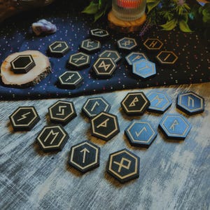 Viking Runes Set, Elder Futhark Runes, Wooden Norse Runes, Altar Accessories, Handmade Runes, Wooden Runes, Runes Set, Norse Lover Gift