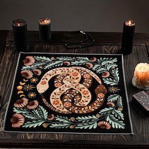 Divination Cloth, Altar Cloth, Tarot Cloth, Altar Accessories, Embroidered Altar Cloth, Pagan Gift, Occult Decor, Magic Tools, Witch Gift