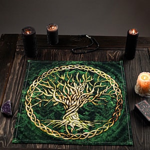Yggdrasil Altar Cloth, Pagan Altar Cloth, Viking Altar Cloth, Norse Tablecloth, Celtic Altar Cloth, Divination Tools, Norse Pagan Gift