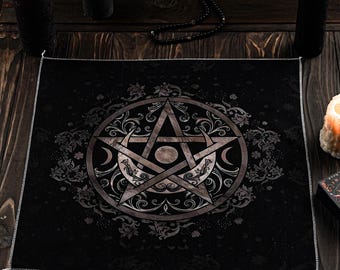 Pentagram altaardoek, occult altaardoek, decor heks altaar, occulte hekserij doek, tarotleesmat, Wicca cadeau, occult cadeau