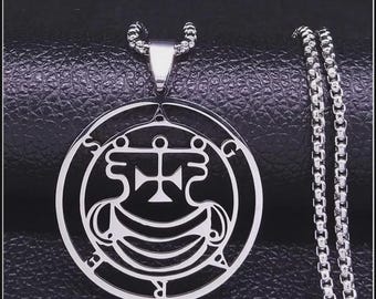 Sigil of Agares Necklace, Agares Sigil Pendant, Agares Goetia Demon, Goetia Jewelry, Goetia Necklace, Occult Pendant, Gothic Necklace