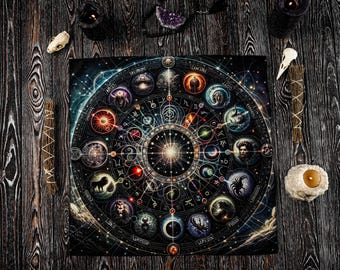 Moon Altar Cloth, Tarot Reading Mat, Divination Cloth, Altar Accessories, Witch Cloth, Witchcraft Decor, Witch Gift, Pagan Decor, Paganism