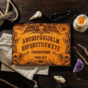 Wooden Ouija Board, Engraved Spirit Board, Divination Board, Occult Board, Ritual Board, Paranormal Board, Witchy Home Decor, Witch Game