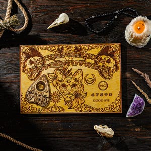Talking Spirit Board, Ouija Board with Planchette, Divination Set, Witch Board, Paranormal Board, Astral Board, Spiritual Board Game