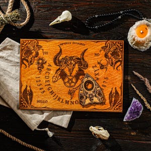 Engraved Spirit Board, Ouija with Planchette, Wooden Divination Set, Occult Board, Witchcraft Board, Witch Board, Witchy Home Decor