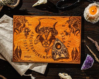 Engraved Spirit Board, Ouija with Planchette, Wooden Divination Set, Occult Board, Witchcraft Board, Witch Board, Witchy Home Decor