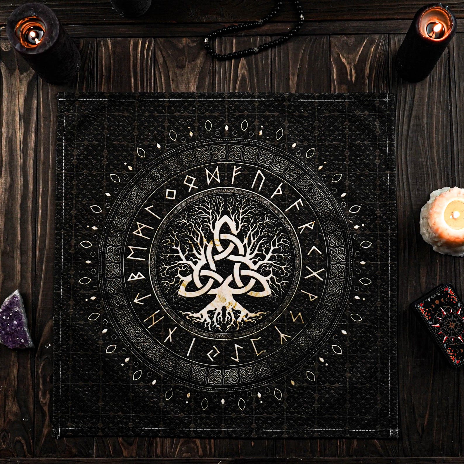 Runic Altar Cloth, Futhark Altar Cloth, Rune Reading Mat, Norse Cloth ...
