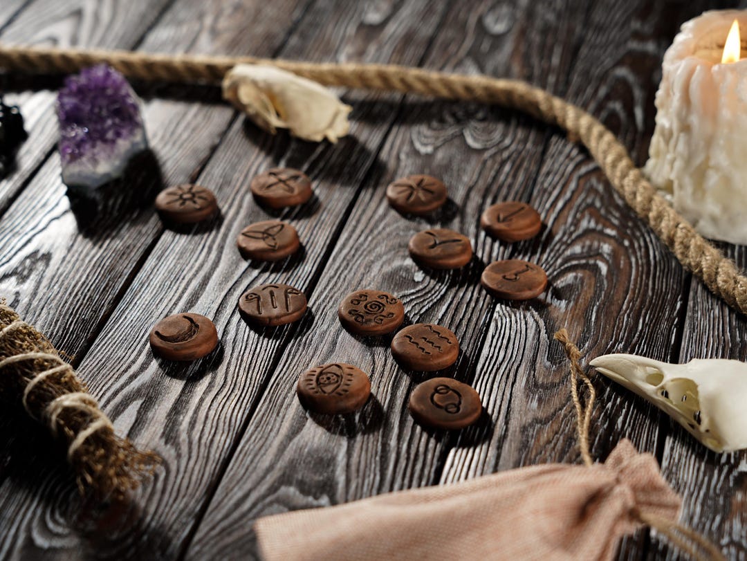 Wiccan Runes Set, Pagan Runes, 13 Wiccan Runes, Witch Runes, Handmade ...