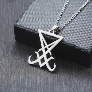 Sigil of Lucifer necklace, Lucifer Sigil Pendant, Lucifer Talisman, Lucifer Jewelry, Occult Necklace, Occult Pendant, Gothic Necklace
